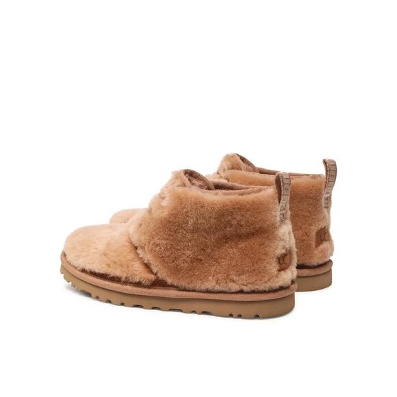 NEW UGG Neumel Cozy Fur Women's Shoes Chukka Boots Chestnut Size 8 - 1123665 - Picture 4 of 8